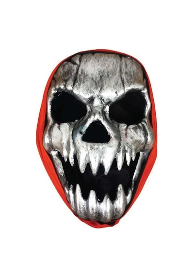 Cadılar Bayramı Halloween Maske Plastik İskelet Gümüş Arkası Tüllü Korku Maskesi Diğer