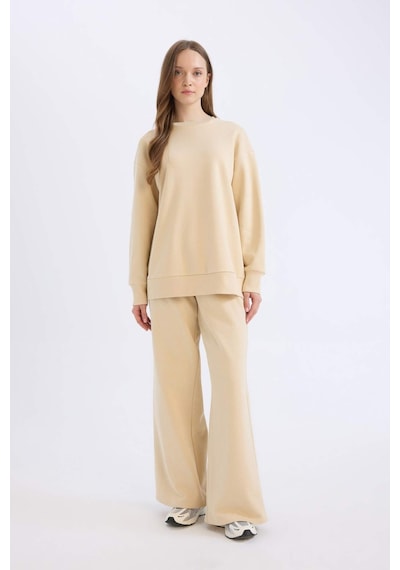 DeFacto Straight Fit Kalın Eşofman Altı Basic Düz Beli Lastikli Geniş Bol Paça E4979AX24WNBG754 Bej DeFacto Straight Fit Kalın Eşofman Altı Basic Düz Beli Lastikli Geniş Bol Paça E4979AX24WNBG754 Bej