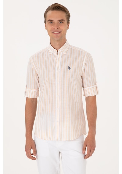 U.s. Polo Assn. Erkek Sarı Gömlek Desenli 50306339-vr044 Sarı
