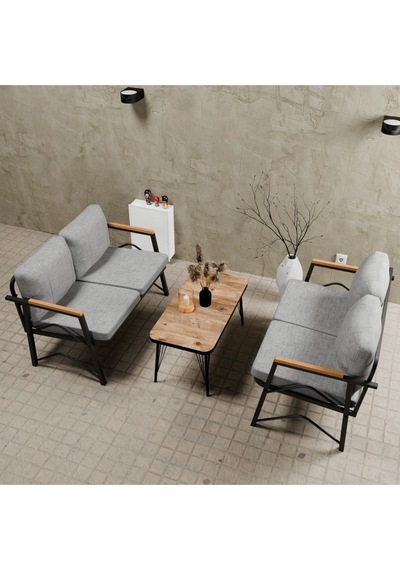 Mb Garden Furnıture Simetri Model, Balkon, Bahçe, Cafe, Metal Koltuk Takımı, Bahçe Takımı ,çay Seti,2+2 Sehpalı Süngerli Açık Gri Mb Garden Furnıture Simetri Model, Balkon, Bahçe, Cafe, Metal Koltuk Takımı, Bahçe Takımı ,çay Seti,2+2 Sehpalı Süngerli Açık Gri