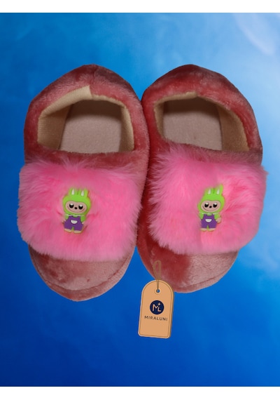Miraluni Peluş Bebek Panduf Ve Ev Botu Yumuşak Tabanlı, Sıcak Tutarlı, Kaymaz Ev İçi Kışlık Patik Pudra Pembe