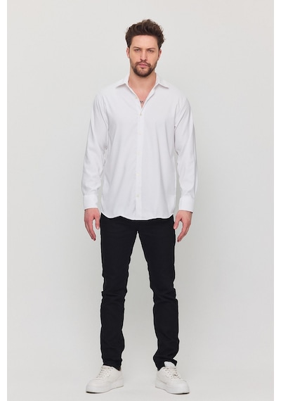 Yxc Trend Maker Oversize Rahat Kesim Erkek Gömlek Beyaz