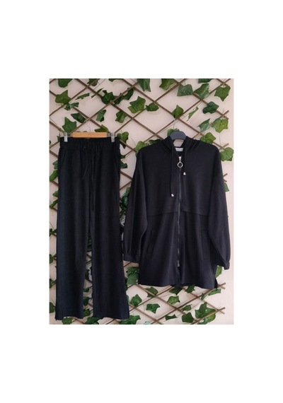 Çınar Boutique Hırkalı Alt Üst Takım Siyah Siyah