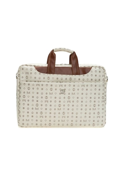 Bilik Deri Monogram Bej/Taba Unisex Laptop & Evrak Çantası BRIEFC Bej - Taba