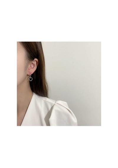 Lunarie Kalp Charm Kontur Halka Küpe Bijuteri Vintage Antialerjik Gümüş