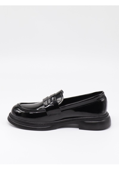 Nesilshoes Nesil Shoes Dvm 2530 Siyah Rugan Maskulen Kadın Loafer