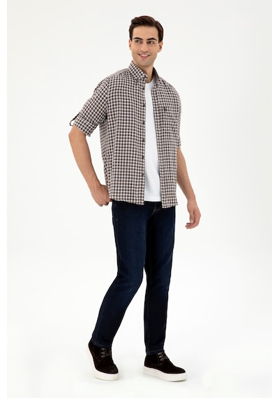 U.s. Polo Assn. Erkek Kahverengi Gömlek Desenli 50296628-vr029 Kahverengi
