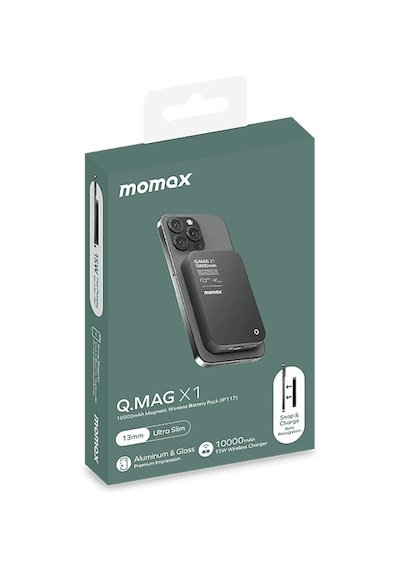 Momax Q Mag X1 10000 mAh MagSafe Powerbank Siyah Momax Q Mag X1 10000 mAh MagSafe Powerbank Siyah