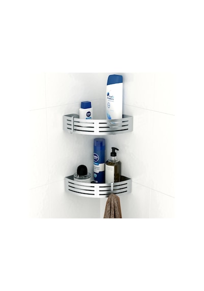 Teknotel Paslanmaz Kancalı Banyo Rafı Parlak + Siyah Taban Bk269 Çok Renkli Teknotel Paslanmaz Kancalı Banyo Rafı Parlak + Siyah Taban Bk269 Çok Renkli