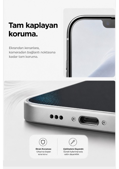 Apple Uyumlu iPhone 16 Pro Max Hayalet Ekran Koruyucu % 100 Cam Temperli Kolay Kurulum Aparatlı