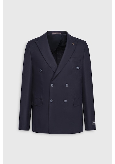Ac&co Erkek Lacı Yünlü Slim Fit Dar Kesim Kırlangıç Yaka Kapak Cepli Blazer Ceket