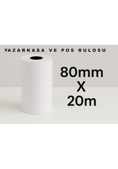 Termal Yazarkasa Ve Pos Rulosu 80 Mm X 20 Metre 200 Lü Koli