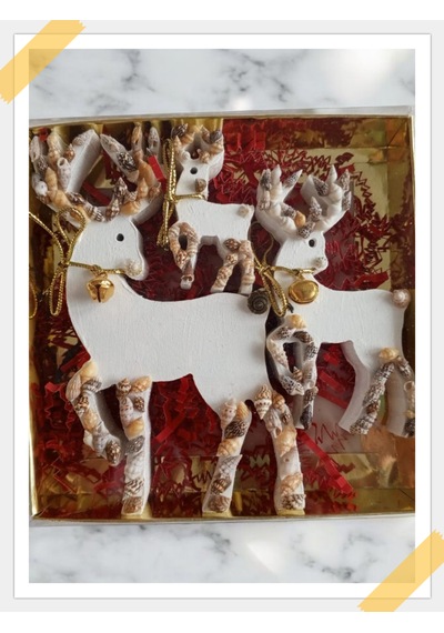 Dekoratif Ahşap Geyik Noel Temalı 15-10-6 Cm