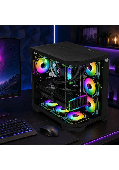 Infinity 7x Argb Fan Kumanda Ve Kontrolcü Atx Boş Bilgisayar Kasası Siyah
