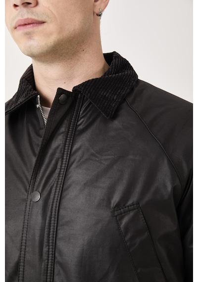 Rocqerx T-5850 Cep Detaylı Yaka Kadife Garnili Mont Siyah