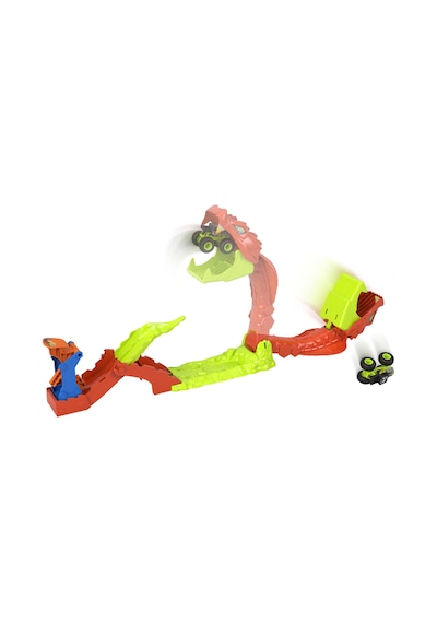 Hot Wheels ® Monster Trucks Snake Bite Güç Darbesi oyun seti ve 1:64 ölçekli Bone Shaker JJN44