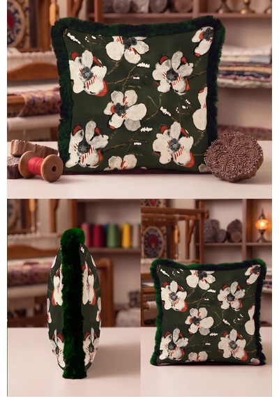 Çiçek Desenli Botanik Saçaklı Yastık Kılıfı - Zarif Floral Bohem Ekru Gri Püsküllü Kırlent Kılıfı Sessiz Lagün Nova Çiçek Desenli Botanik Saçaklı Yastık Kılıfı - Zarif Floral Bohem Ekru Gri Püsküllü Kırlent Kılıfı Sessiz Lagün Nova