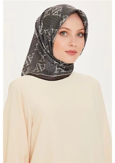 Armine Sura Saf İpek Eşarp 9228d 54 Füme