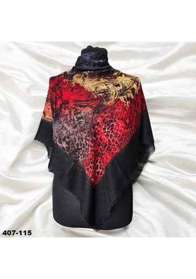 Soft İpek Desenli Flamlı Kotton Eşarp 407-115 Çok Renkli