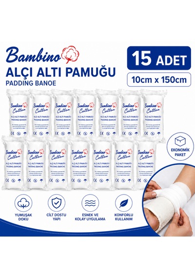 Bambino Alçı Altı Pamuğu 10cm 150cm 15 Adet
