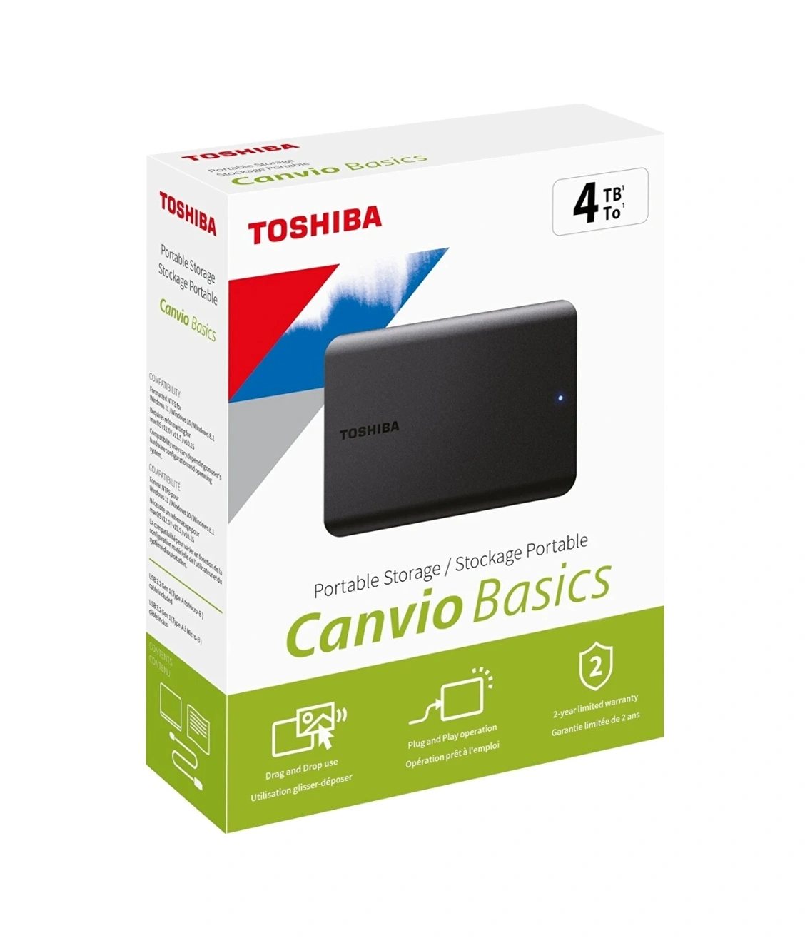 Toshıba Hdtb540ek3ca, Canvio Basic, 4tb, 2.5" Usb 3.2, Taşınabilir, Harici Hdd, Black