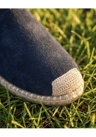 Futsishoes Gardenıa Lacivert Süet Dokulu Hakiki Deri Espadril