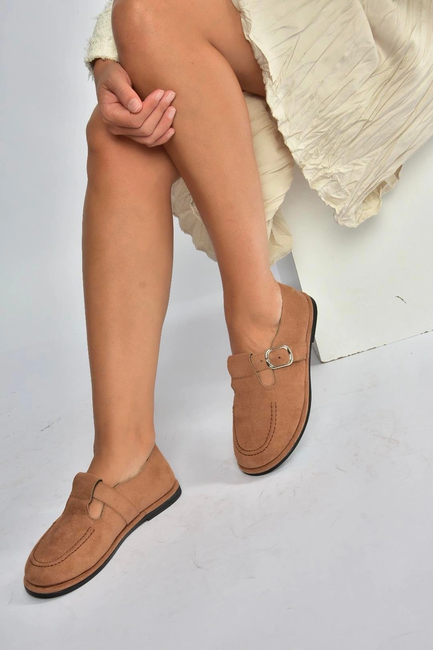 Fox Shoes V846871002 Taba Süet Günlük Kadın Ayakkabı Taba-süet