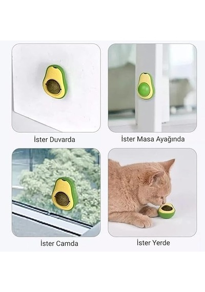 Forzacase Avokado Kedi Nanesi Catnip Kediler için Yalama Topu - FC031
