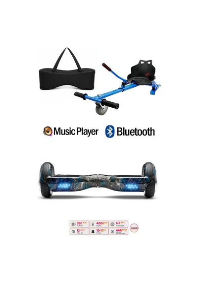 Citymate Elektrikli Kaykay Hoverboard Akıllı Denge 6.5 Inch + Hoverkart + Çanta Extrem Paket D18