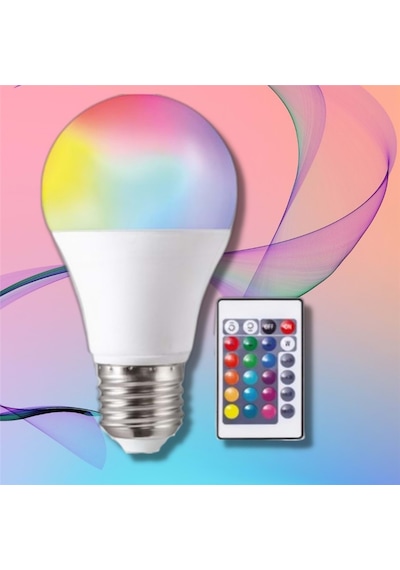 Rgb Uzaktan Kumandalı Led Lamba Ambiyans Aydınlatma Renk Değiştiren Ampul Led Işık 1 Ad