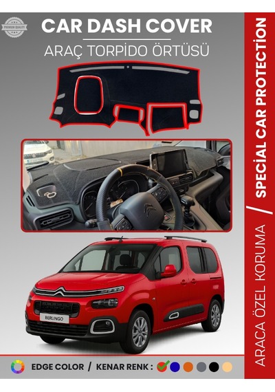 Cıtroen Berlingo 2018-20025 Torpido Örtüsü Ön Göğüs Torpido Koruma Çatlamayı Engeller Tam Uyum - 986 Stiloto