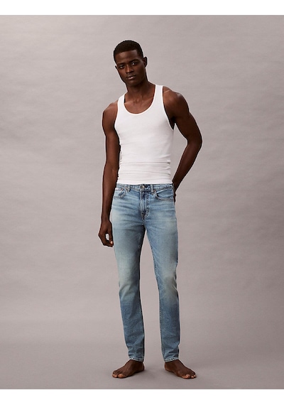 Calvin Klein Erkek Normal Bel Boru Paça Cep Detay Denim Kumaş Mavi Jeans Lv04re700g-2tg-12589 Mavi