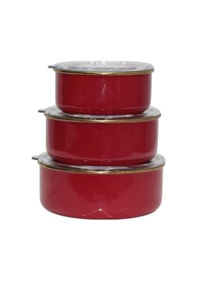 Red Emaye Üçlü Saklama Seti 12v