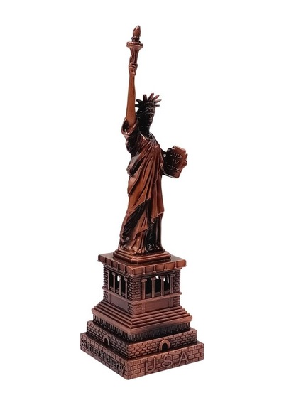 Vintage Metal Usa Özgürlük Heykeli Biblo Antik Bakır 15 Cm