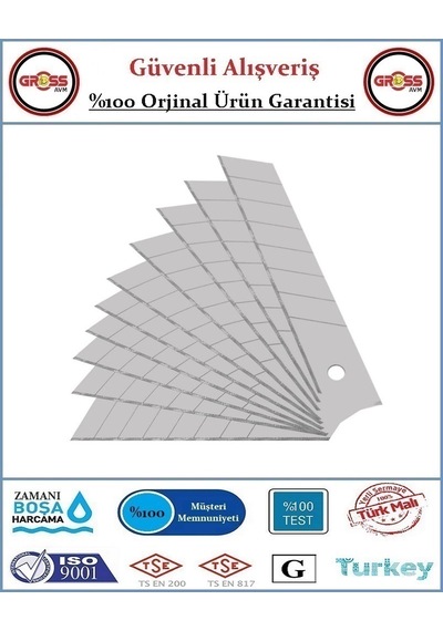 Maket Bıçağı Yedek Ağzı - Büyük Maket Yedek Ucu - 10 Adet