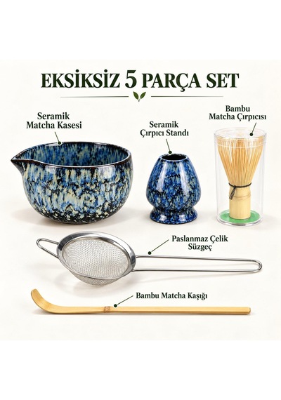 Valkyrie 5 Parça Matcha Seti Chasen Bambu Çırpıcı Chashaku Kaşık Chawan Kase Ve Stand M663