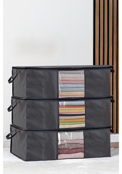 Pencereli Baza Hurç Baza Altı Düzenleyici Set 64 45 22 Cm, Adet, 3 Antrasit
