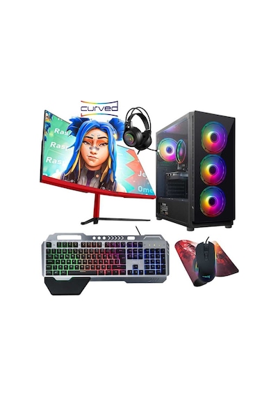 Turbox TX4545 R5-4500 32 GB 1 TB SSD 4 GB RX560 23.6" Free Dos Curved Masaüstü Oyuncu Bilgisayarı