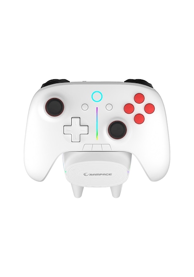Rampage Hydra Pro Bluetooth + 2.4 Ghz Şarj İstasyonlu RGB Joypad Oyun Kolu Beyaz