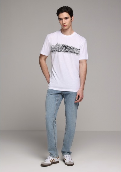 Colin's Colins Regular Fit Yuvarlak Yaka Düz Erkek Beyaz Kısa Kol Tişört Cl1079362 Q1.v2 Wht