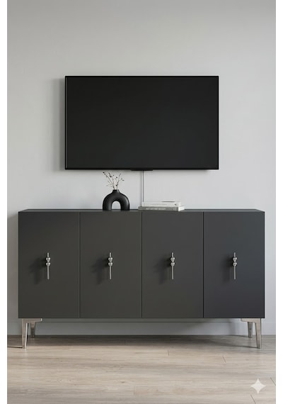 Ka1217as Salkım Konsol Ve Tv Sehpası Antrasit-silver 120cm