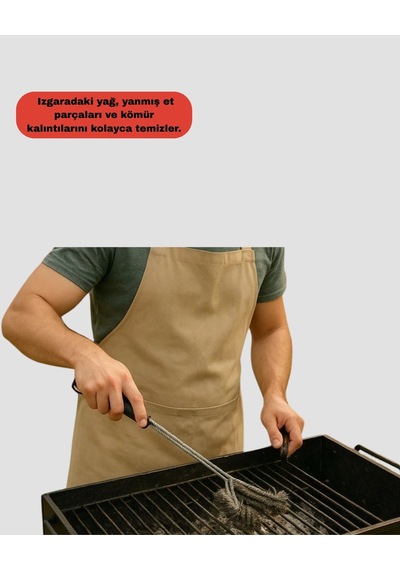 Mangal Izgara Temizleme Fırçası Paslanmaz Çelik Telli Uzun Saplı 49940267