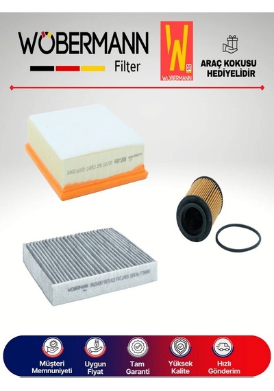Wöbermann Fiat Linea 1.6 Multijet Filtre Bakım Seti 2009-2012 3'lü Karbonlu