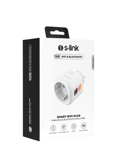 Hepsi S-lınk Sl-14 1 Soket Akım Korumalı Priz 16a Wifi 2.4ghz Bluetooth Tuya Yazılım Destekli İnternet Üzerinden Y