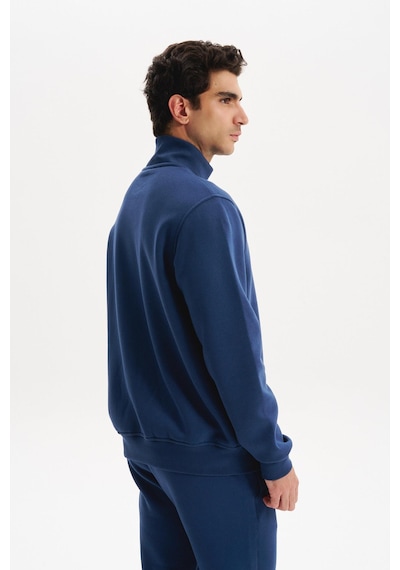AR-MA Arma Erkek Örme Sweatshirt Regular Fit 3 İplik Basic Dik Yaka Tam Fermuarlı Cepli %70 Pamuk %30 Polyester K30324650702 İndigo-i1