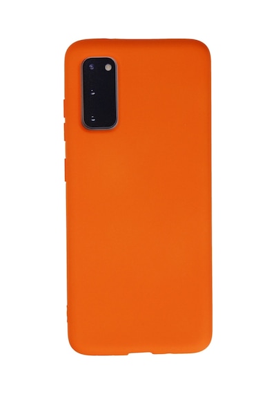 Galaxy S20 Kılıf Nano İçi Kadife Silikon - Turuncu