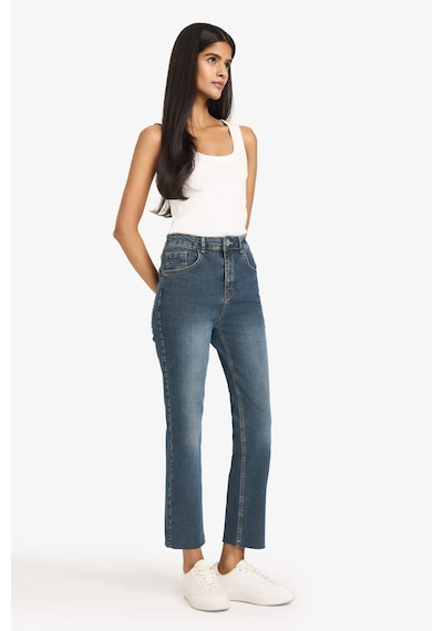 Defacto Crop Flare Fit Düşük Bel Bilek Boy Jean Yıkamalı Pantolon G2217ax25wnnm35 Mavi-nm35