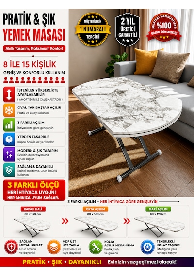 Oval Yan Baştan Açılır Akıllı Masa Üst Tabla Mdf Yüksekliği Ayarlanabilir Pratik Krom Kaplama Beyaz Mermer Oval Yan Baştan Açılır Akıllı Masa Üst Tabla Mdf Yüksekliği Ayarlanabilir Pratik Krom Kaplama Beyaz Mermer