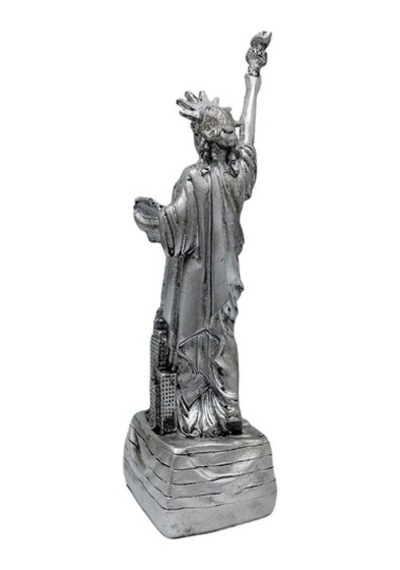 Abd New York Özgürlük Heykeli Reçine Gümüş Renk 20 Cm
