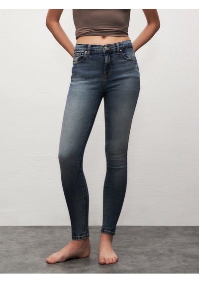 Ltb Tanya X Dar Paça Orta Bel Koyu Mavi Jean Pantolon Koyu Mavi 24 - 36